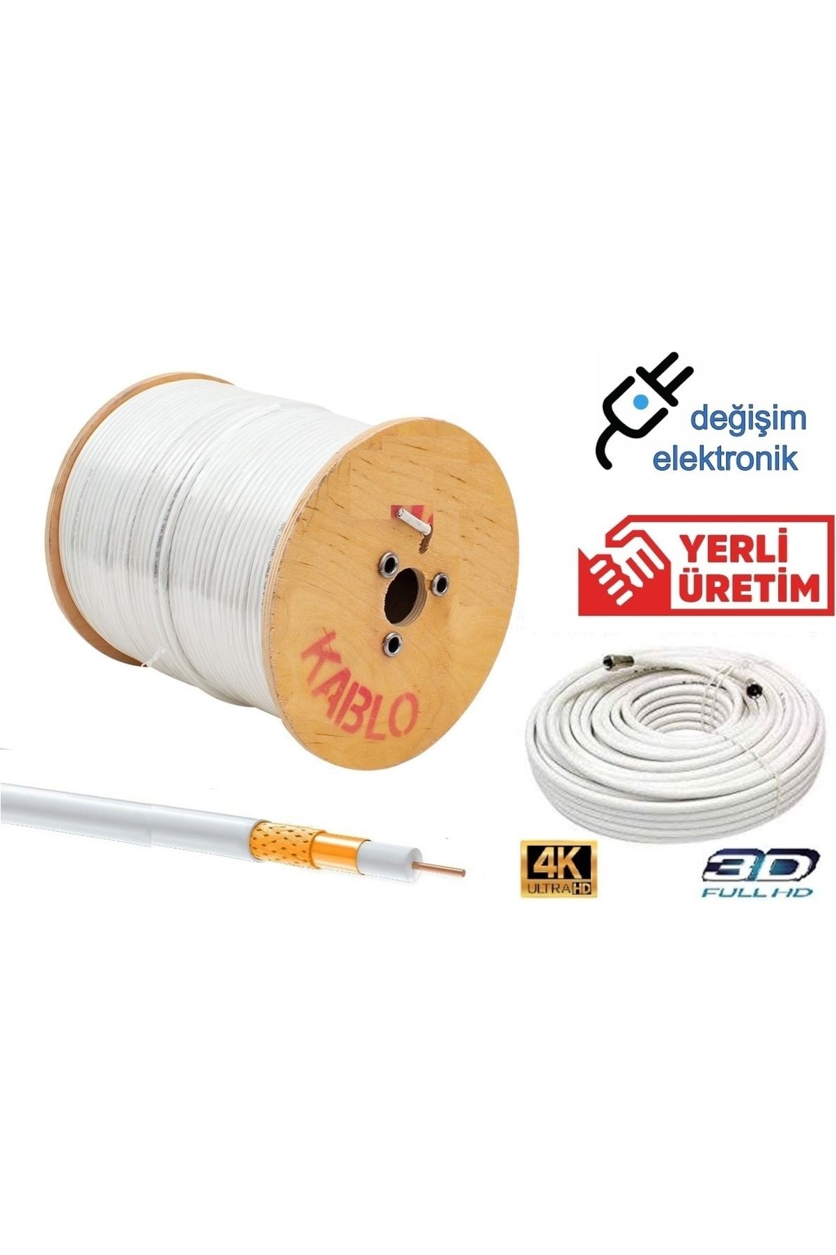 Gold Uydu Çanak Anten Kablosu 30 Metre Hazır Uçlu