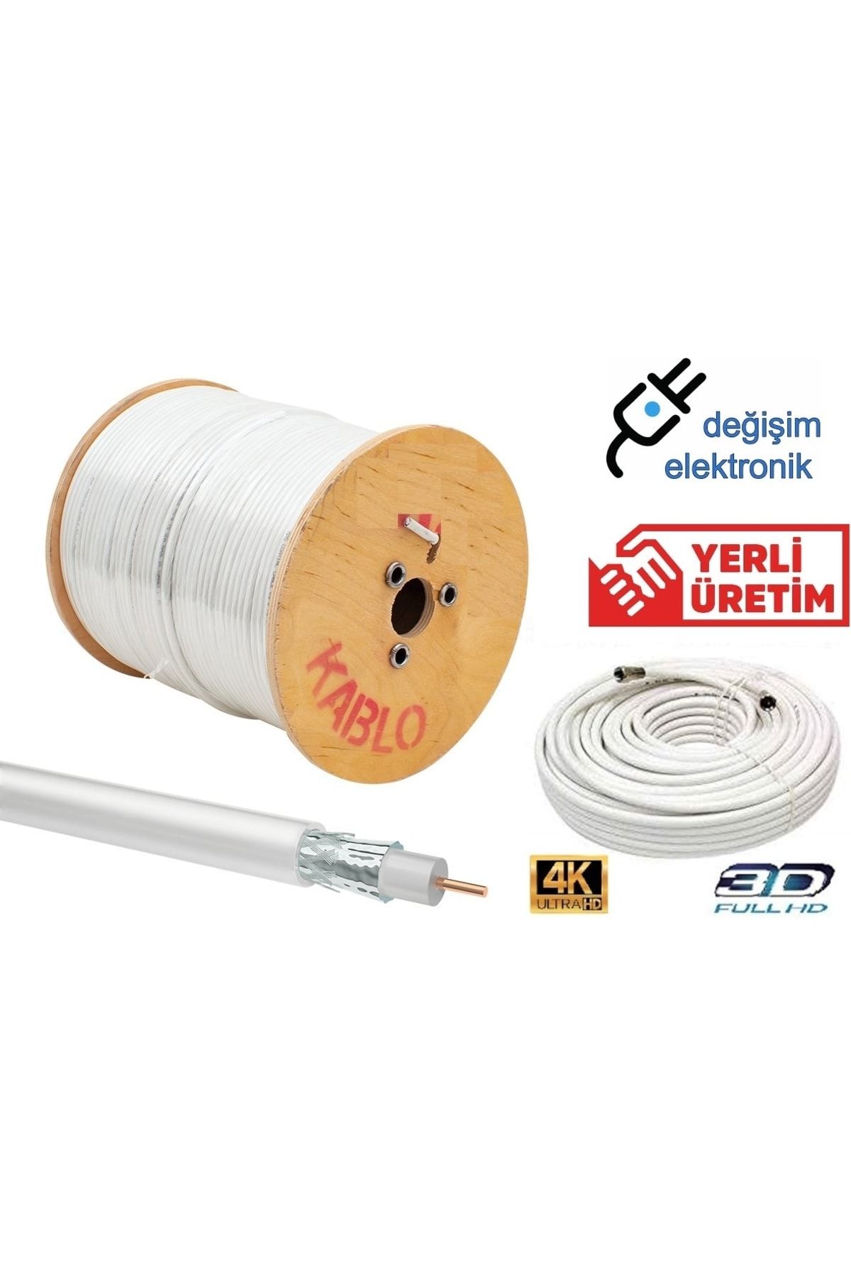 25 Metre Uydu Çanak Anten Kablosu Hazır Uçlu