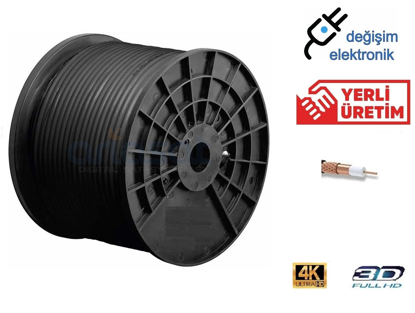 100 Metre 80 Tel Rg6 Siyah Gold Uydu Anten Kablosu