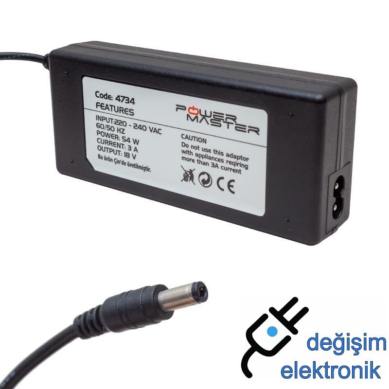 18 Volt - 3 Amper 5.5*2.5 Mm Uçlu Santral Adaptörü