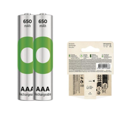 GP Recyko 650 Mah R03 AAA Şarjlı 2'li İnce Kalem