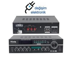 König K-166 150 Watt 4-8 Ohm USB-SD Kumandalı 3 Mik.Giriş Hat Trafolu Anfi
