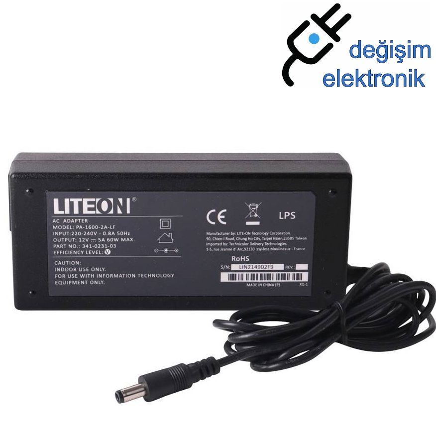 12 Volt 5 Amper Plastik Kasa Adaptör