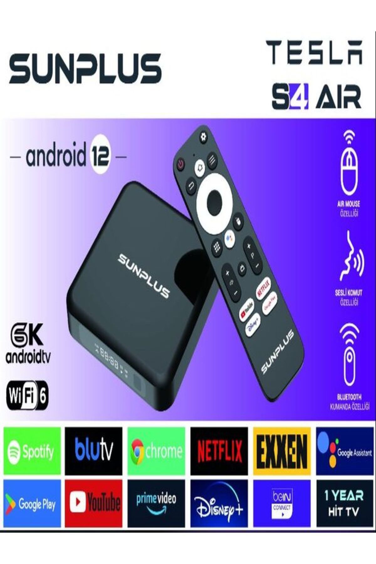 Tesla S4 Air wifi 6 4gb-ram /32gb Hafıza Android 12 Tv Box