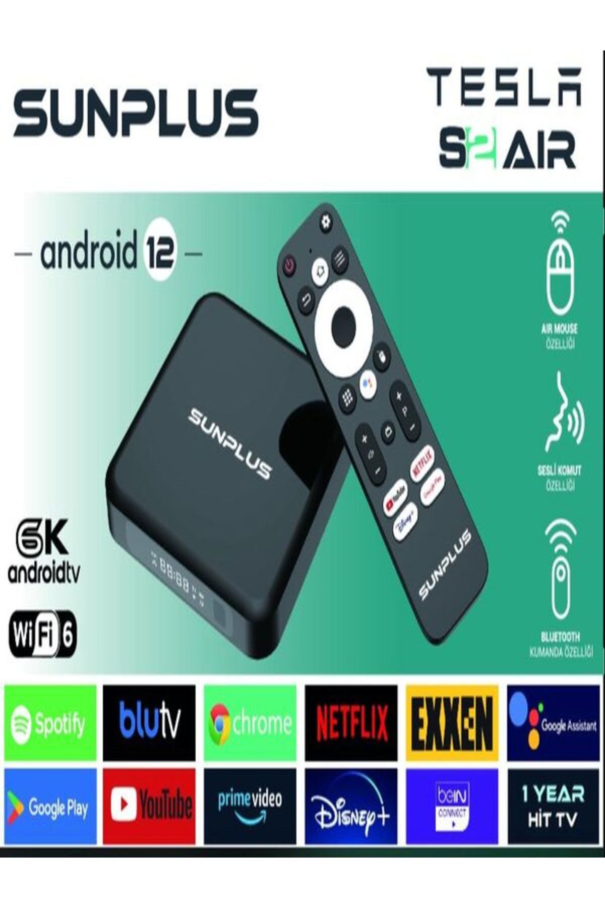 Tesla S2 Air Wifi 6 2gb-ram 32gb Hafıza Android 12 Tv Box