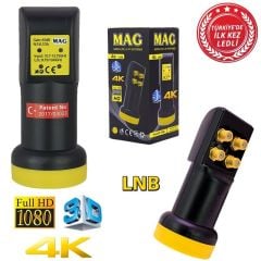 Dört Çıkışlı 4lü Lnb Ultra Hd 0.1 dB Ledli Lnb